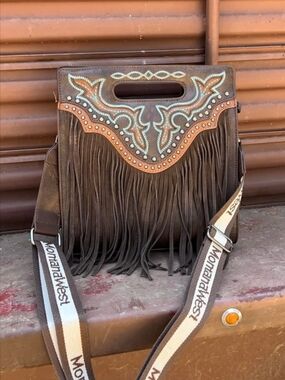 Montana West Boot Stitch Embroidered Concealed Carry Tote/Crossbody - Coffee